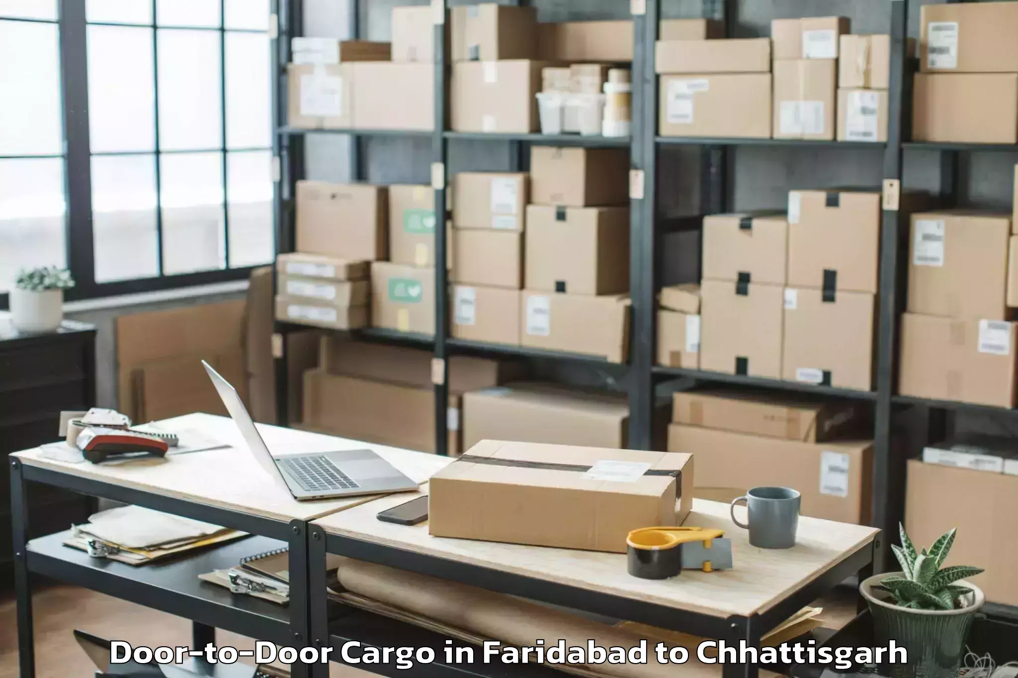 Easy Faridabad to Balod Door To Door Cargo Booking